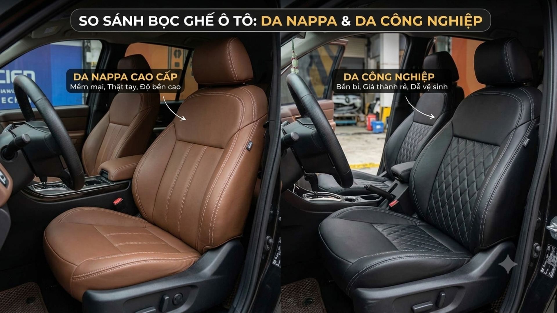 Ghế da công nghiệp và ghế da nappa