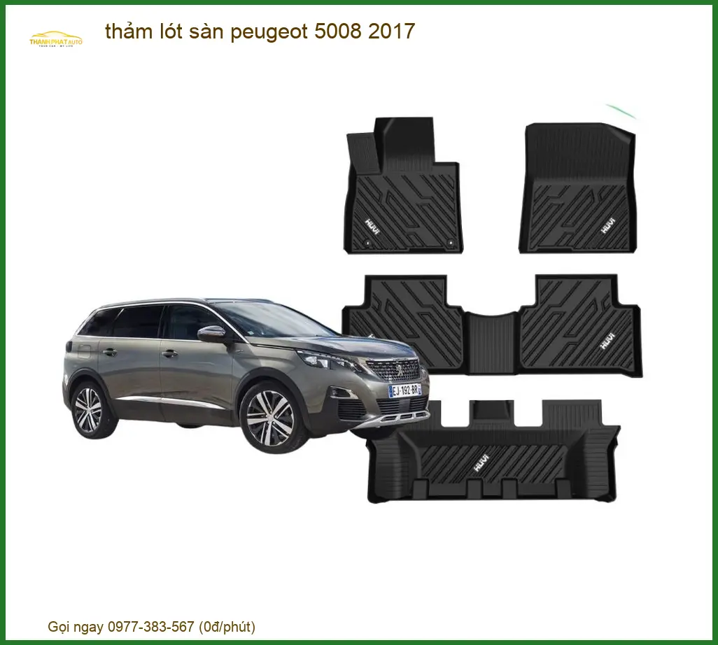 Thảm Lót Sàn Cao Su Cao Cấp Peugeot 5008 2017 - Địa Chỉ Lắp Đặt Uy Tín TPHCM