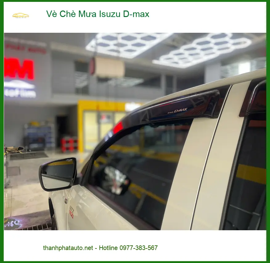 Anh Khang lắp Vè Chè Mưa Isuzu D-max Quận 1 tránh mưa tạt, giữ kính xe sạch ảnh thực tế 2