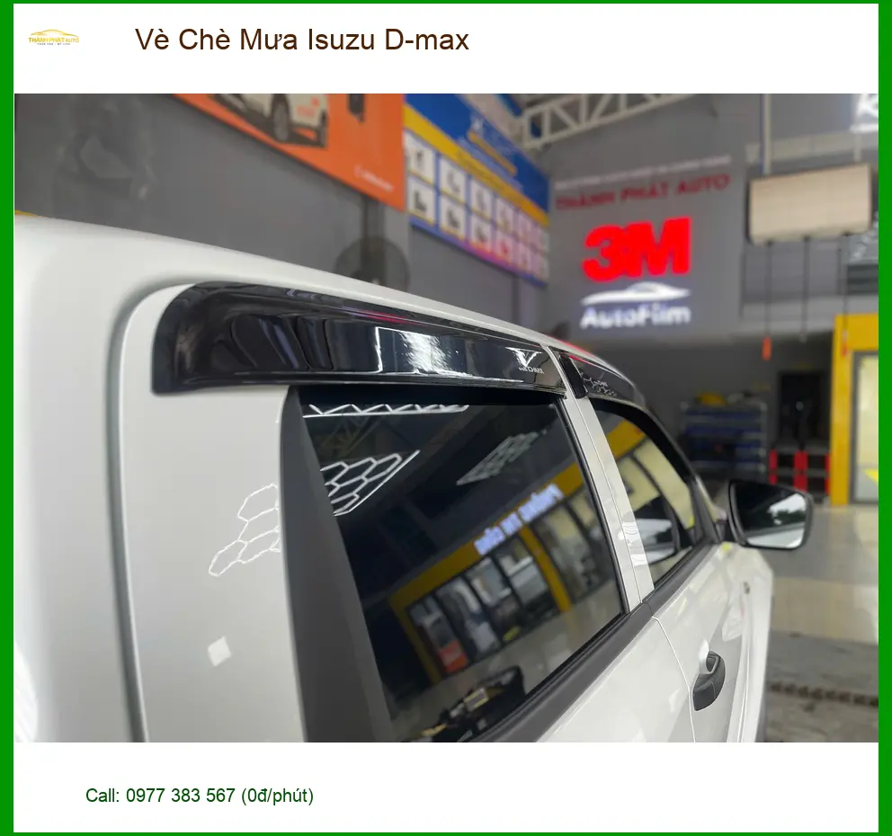 Anh Tấn lắp Vè Che Mưa Isuzu D-max tại Quận 6 để xe không bị hắt nước mưa ảnh thực tế 4