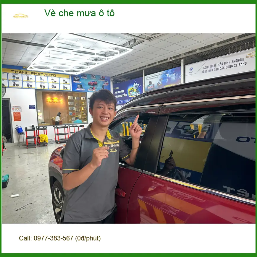Anh Khang lắp vè che mưa ô tô cho Hyundai Santa Fe tại Quận 9 để tránh nước mưa ảnh thực tế 2