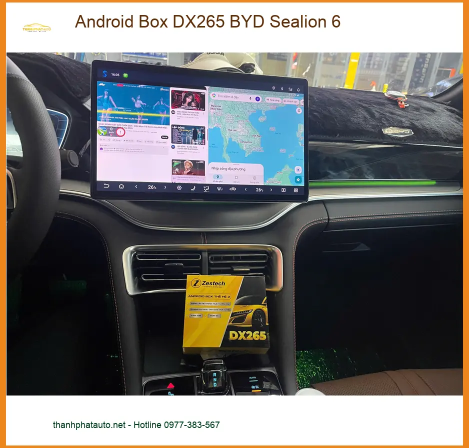 Anh Bảo lắp Android Box DX265 cho BYD Sealion 6 Quận 9 để xem YouTube, bản đồ ảnh thực tế 2
