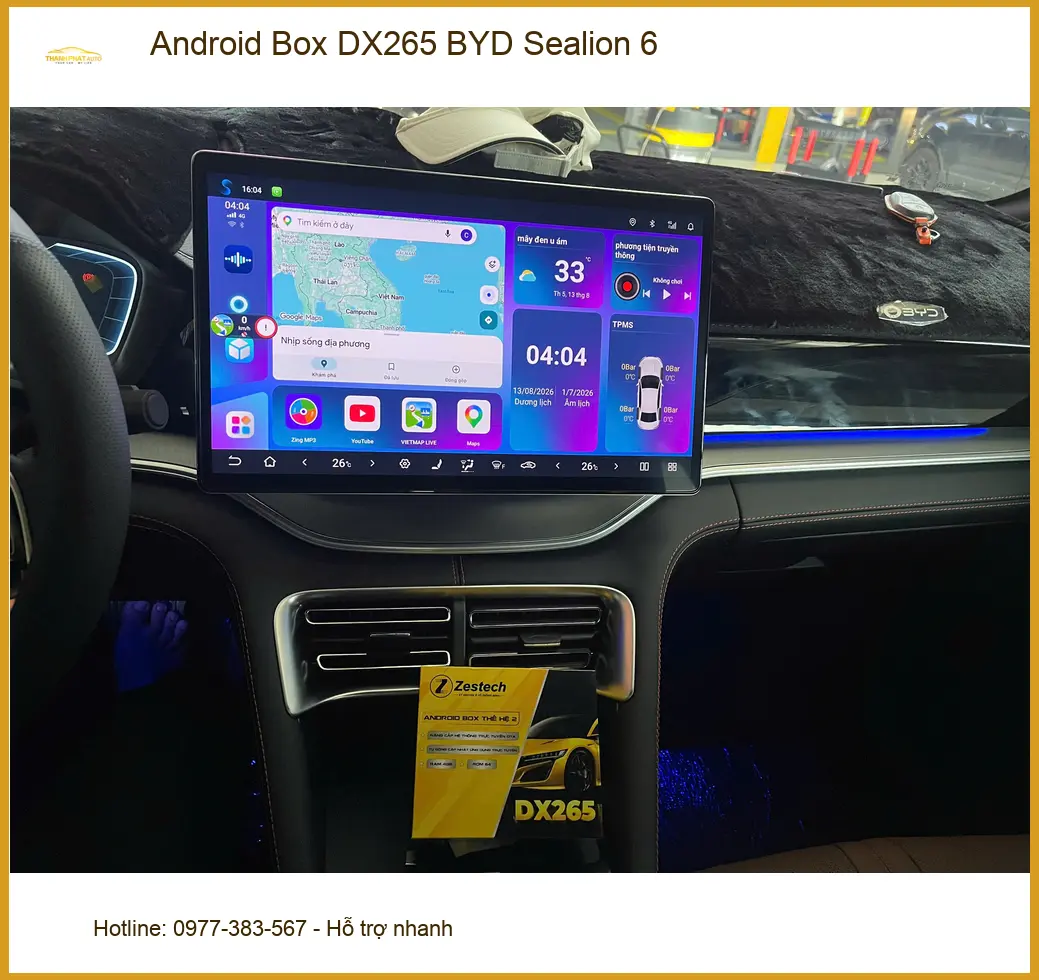 Anh Bảo lắp Android Box DX265 cho BYD Sealion 6 Quận 9 để xem YouTube, bản đồ ảnh thực tế 4