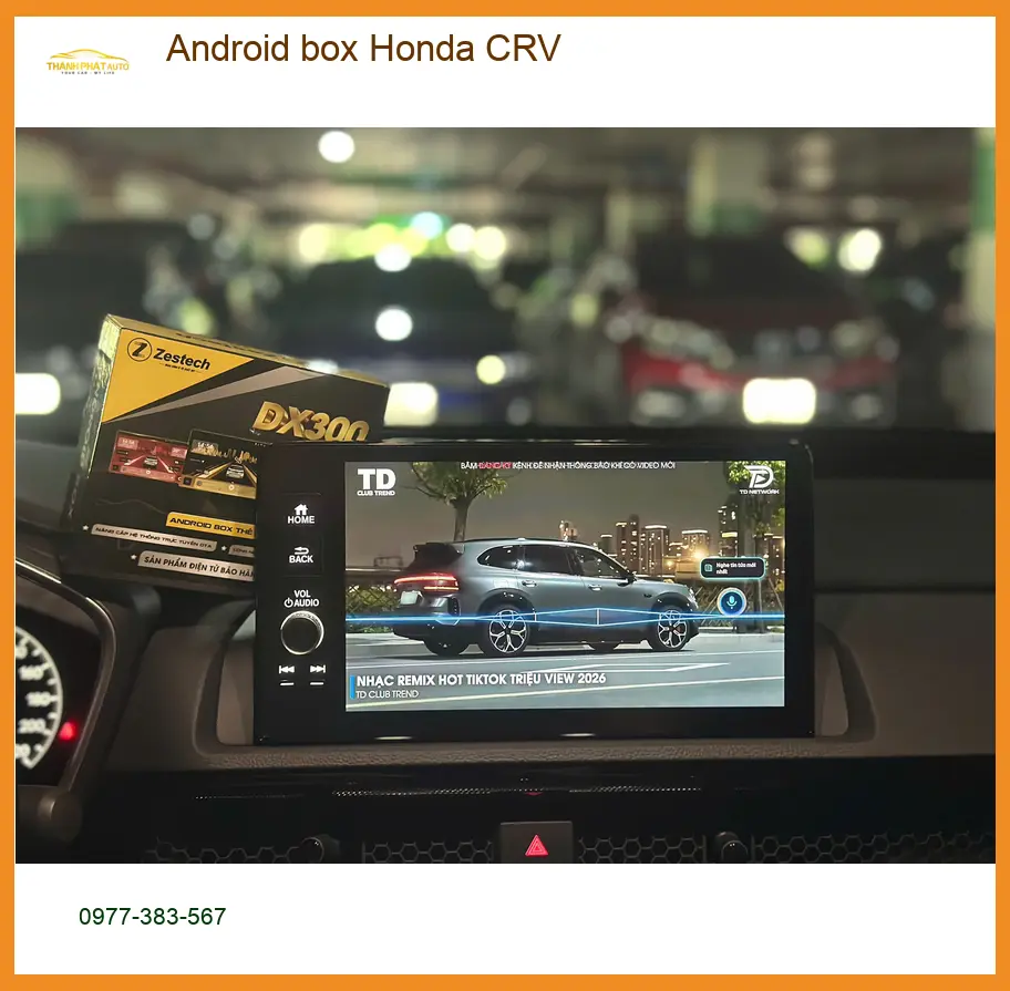 Chú Vinh lắp Android box Honda CRV tại Quận 12 để xem YouTube khi chờ con tan học ảnh thực tế 3