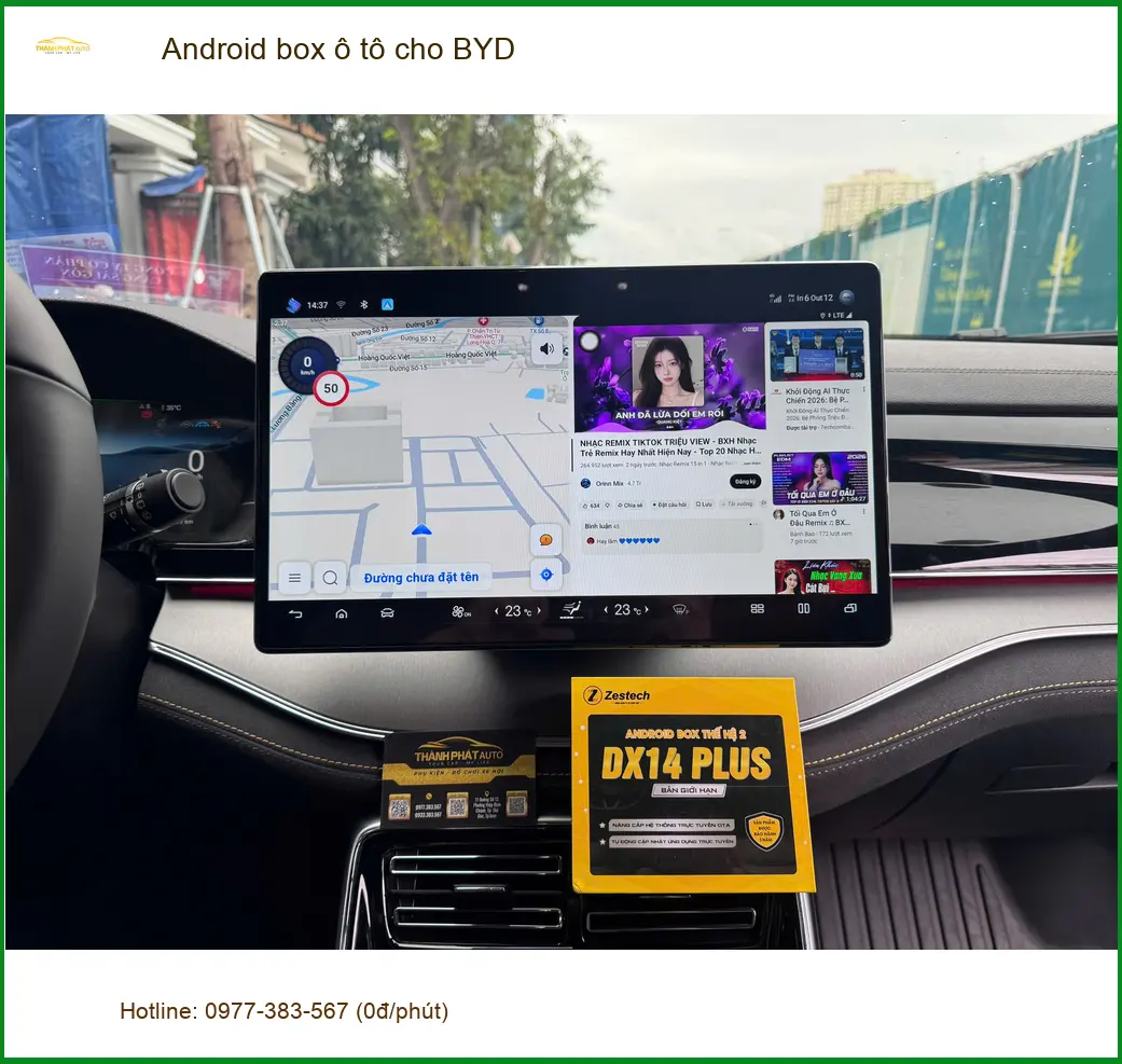 Chị Thảo lắp Android box ô tô cho BYD ở Quận 9 để xem Youtube tiện lợi khi di chuyển