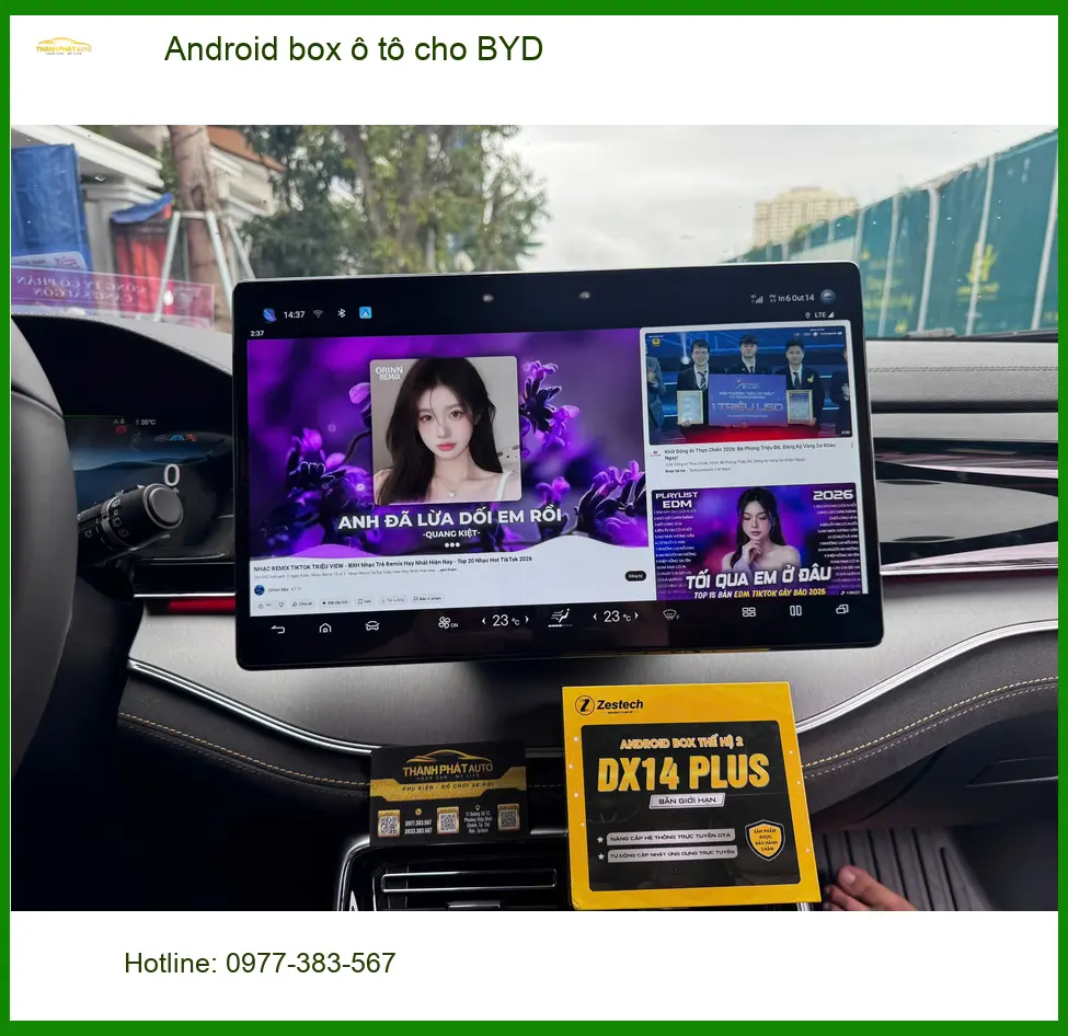 Chị Thảo lắp Android box ô tô cho BYD ở Quận 9 để xem Youtube tiện lợi khi di chuyển ảnh thực tế 4