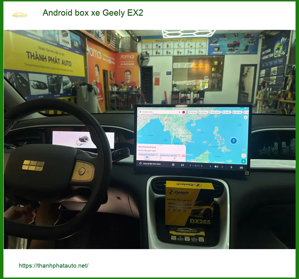 Chị Thảo lắp Android box xe Geely EX2 tại Quận 12 để nâng cấp trải nghiệm giải trí