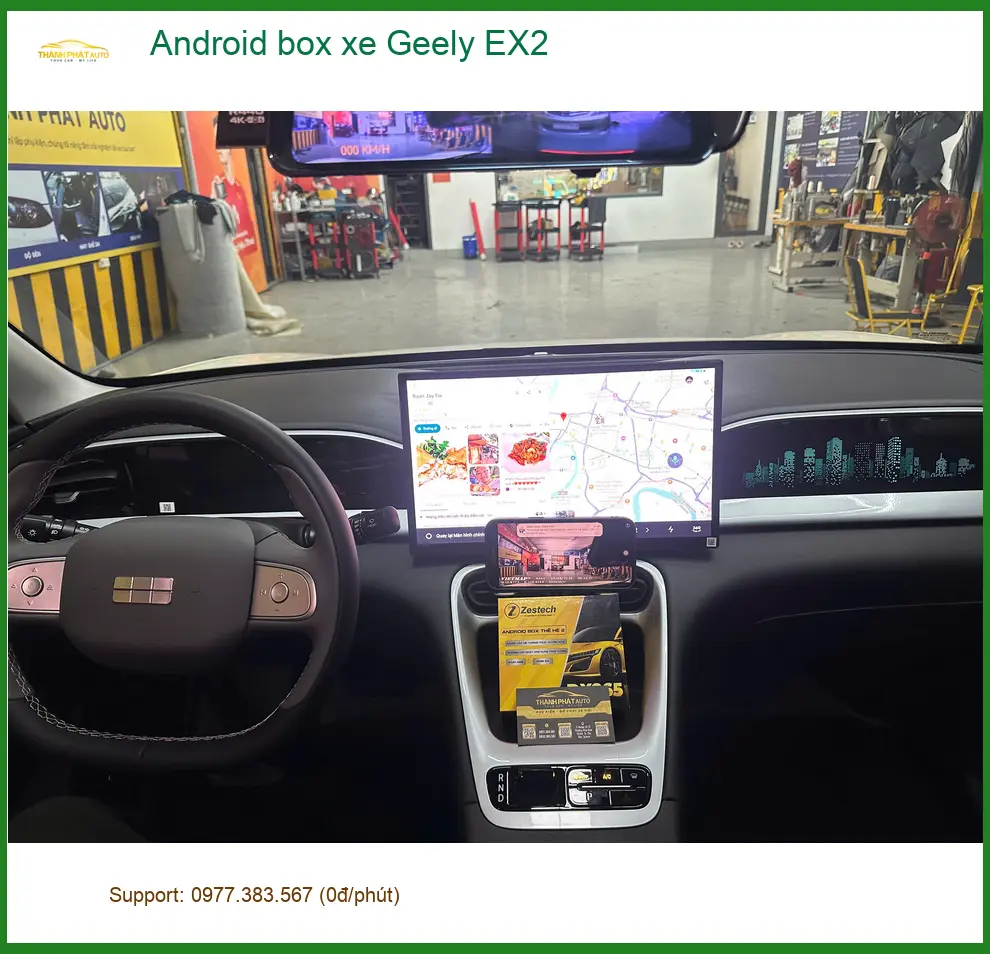 Cô Thảo gắn Android box xe Geely EX2 ở Hóc Môn để lái xe thoải mái hơn