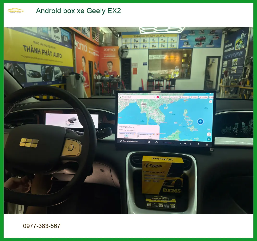 Anh Khải lắp Android box xe Geely EX2 tại Quận 6 để nâng cao trải nghiệm lái