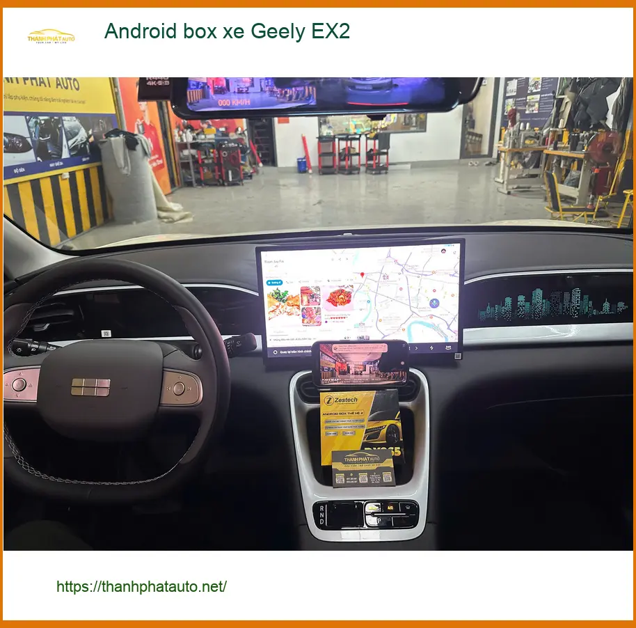 Anh Kiên lắp Android Box cho Geely EX2 tại Quận 10 để xem Youtube