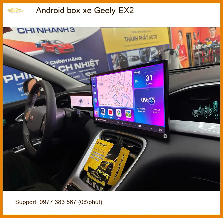 Chị Minh lắp Android Box Geely EX2 Quận Bình Thạnh để biến màn zin thành thông minh ảnh thực tế 2