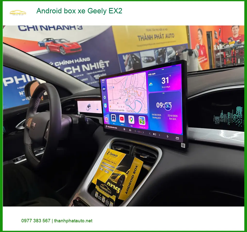 Anh Kiên lắp Android Box cho Geely EX2 tại Quận 10 để xem Youtube ảnh thực tế 3