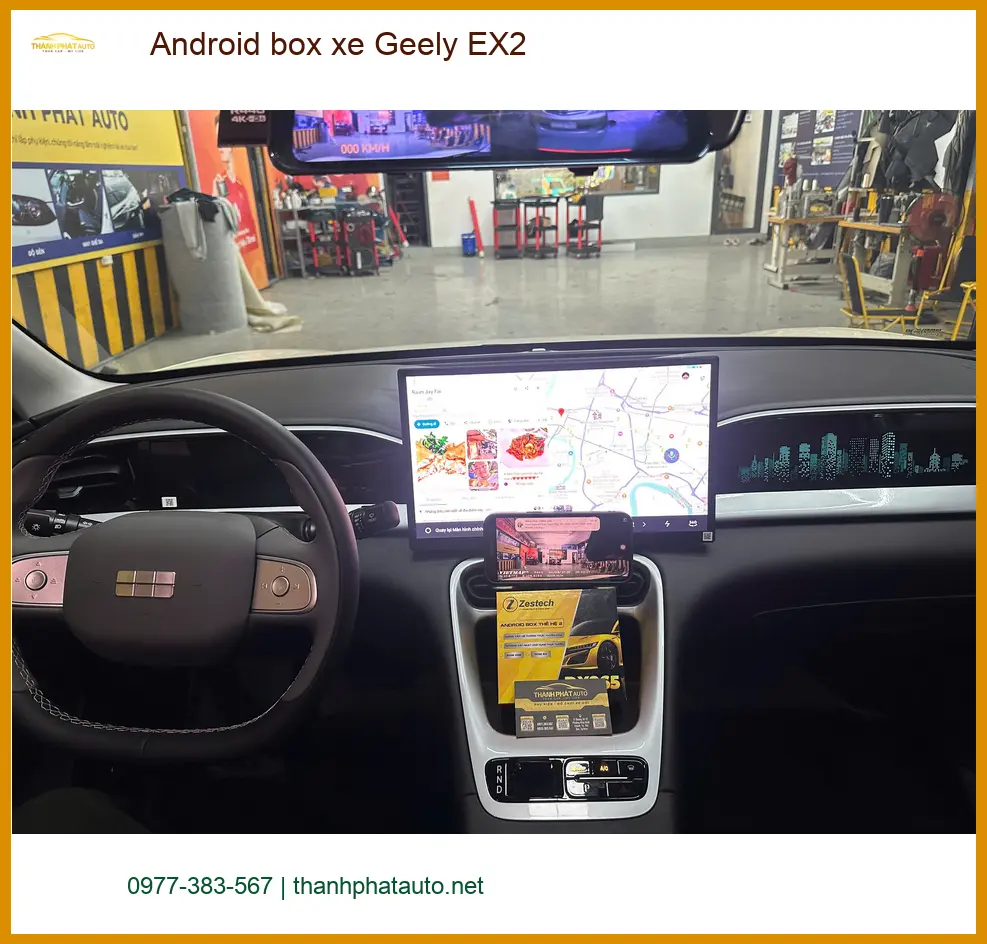 Chị Minh lắp Android Box Geely EX2 Quận Bình Thạnh để biến màn zin thành thông minh ảnh thực tế 3