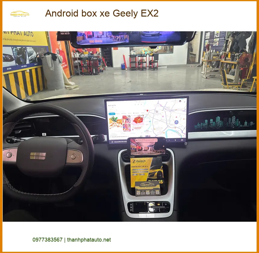 Chị Thư lắp Android box xe Geely EX2 tại Quận 7 để xem bản đồ, YouTube tiện lợi hơn ảnh thực tế 3