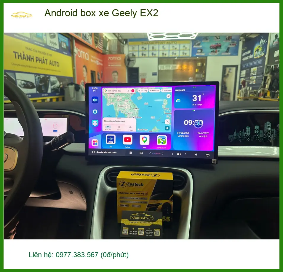 Cô Thảo gắn Android box xe Geely EX2 ở Hóc Môn để lái xe thoải mái hơn ảnh thực tế 3