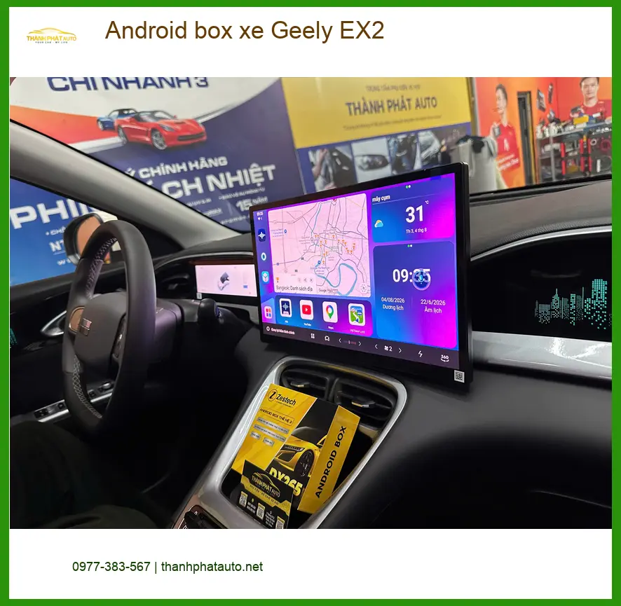 Cô Thảo gắn Android box xe Geely EX2 ở Hóc Môn để lái xe thoải mái hơn ảnh thực tế 4