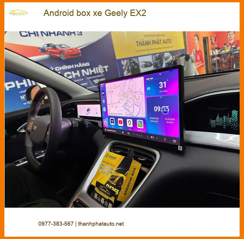 Chị Minh lắp Android Box Geely EX2 Quận Bình Thạnh để biến màn zin thành thông minh ảnh thực tế 4