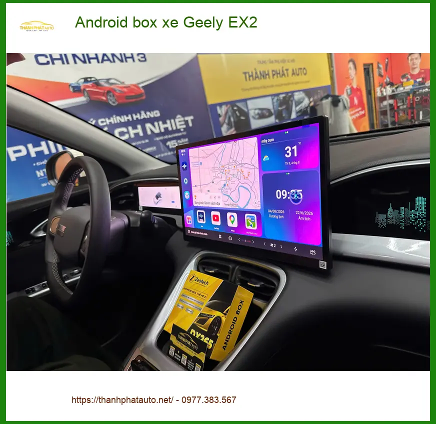 Anh Kiên lắp Android Box cho Geely EX2 tại Quận 10 để xem Youtube ảnh thực tế 4