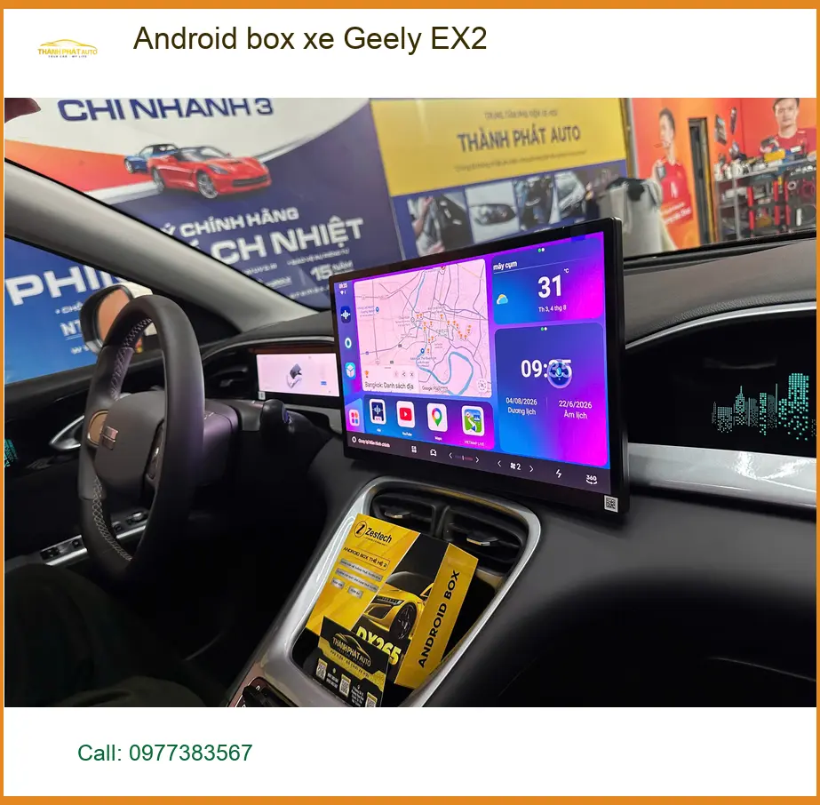 Anh Đạt lắp Android box Geely EX2 tại Quận 1, nâng cấp giải trí ảnh thực tế 2