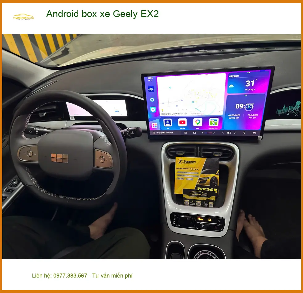 Anh Đạt lắp Android box Geely EX2 tại Quận 1, nâng cấp giải trí ảnh thực tế 3