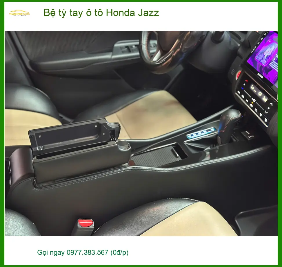 Anh Minh lắp Bệ tỳ tay ô tô Honda Jazz Quận 12 để đỡ mỏi tay khi lái xe đường dài