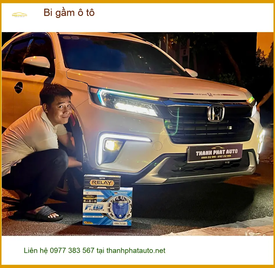 Chị Thảo lắp bi gầm ô tô Toyota Vios tại Quận Thủ Đức cải thiện tầm nhìn đêm