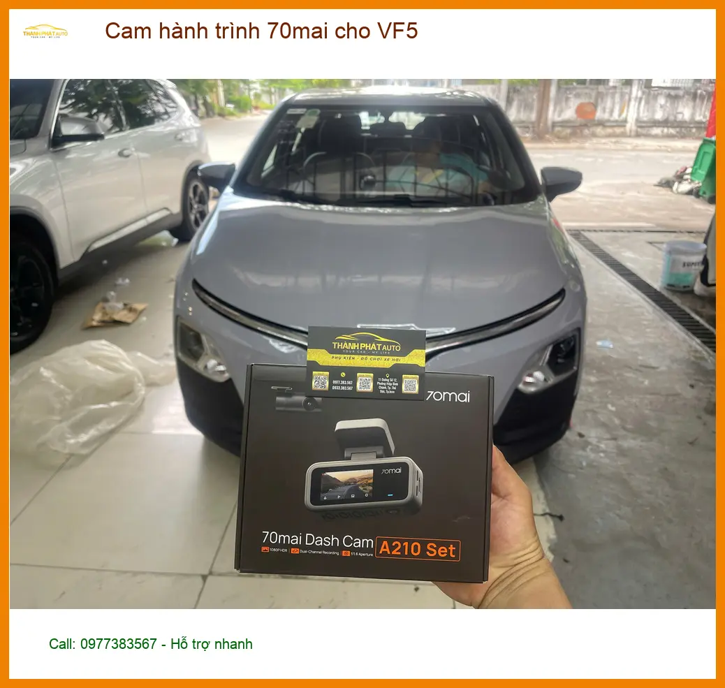 Chị Mai Anh lắp cam hành trình 70mai cho VF5 Quận 9 chính hãng