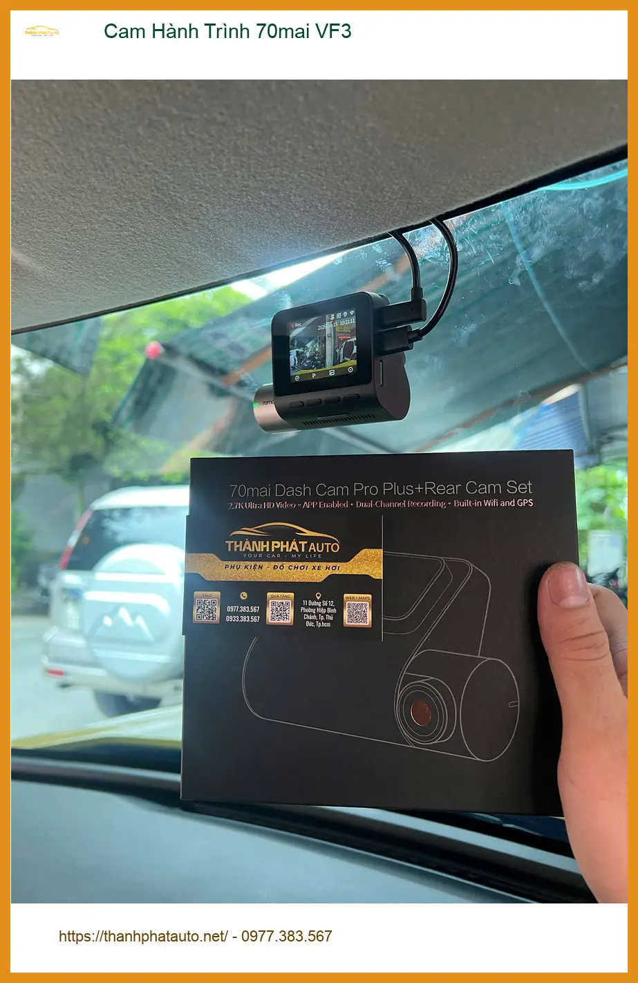 Chị Thảo lắp Cam Hành Trình 70mai VF3 tại Quận Thủ Đức.