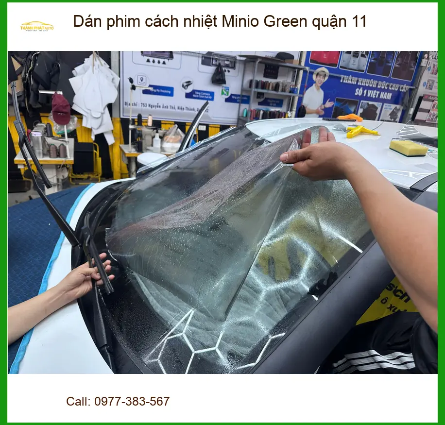 Dịch Vụ Dán Phim Cách Nhiệt Ô Tô Minio Green quận 11 - Lắp Đặt Uy Tín TPHCM ảnh thực tế 2