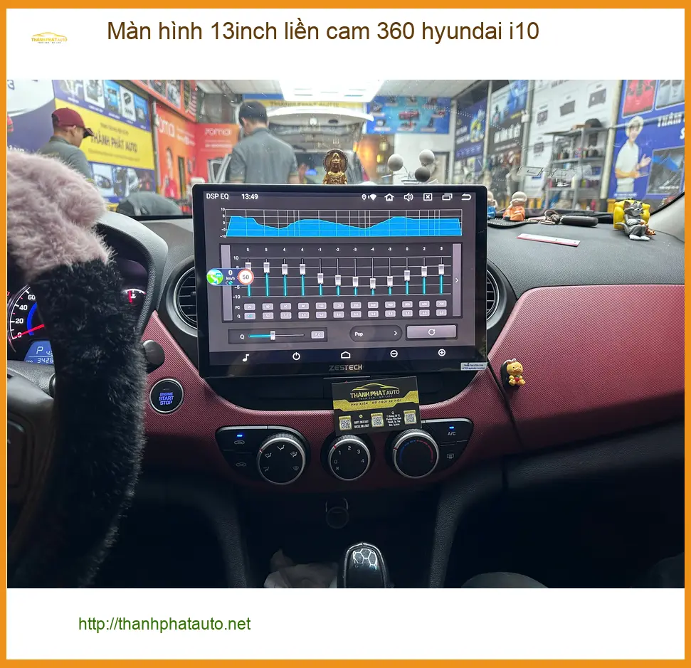 Anh Dũng lắp Màn hình 13inch liền cam 360 Hyundai i10 tại Quận 12 an toàn