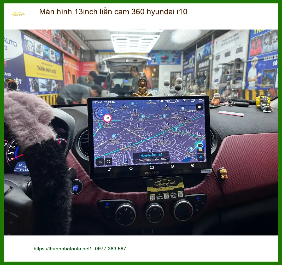 Anh Dũng lắp Màn hình 13inch liền cam 360 Hyundai i10 tại Quận 12 an toàn ảnh thực tế 3