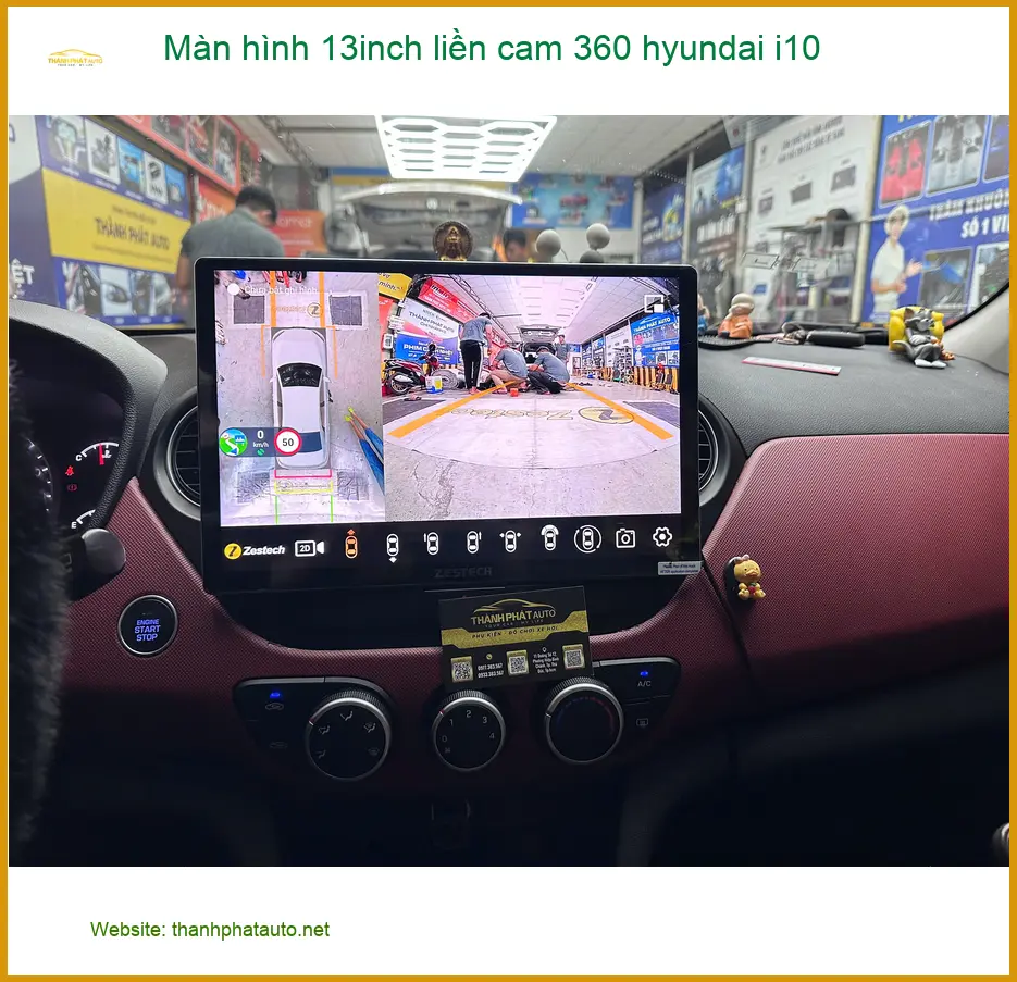 Anh Dũng lắp Màn hình 13inch liền cam 360 Hyundai i10 tại Quận 12 an toàn ảnh thực tế 5
