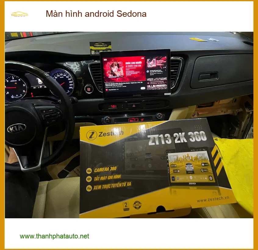 Anh Bách lắp màn hình Android cho Sedona tại Quận 9 để nâng tầm trải nghiệm giải trí ảnh thực tế 2