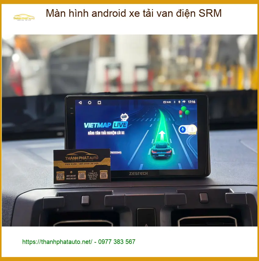 Chú Nam lắp màn hình Android xe tải van điện SRM tại Quận 12 để dễ dàng theo dõi hành trình ảnh thực tế 3