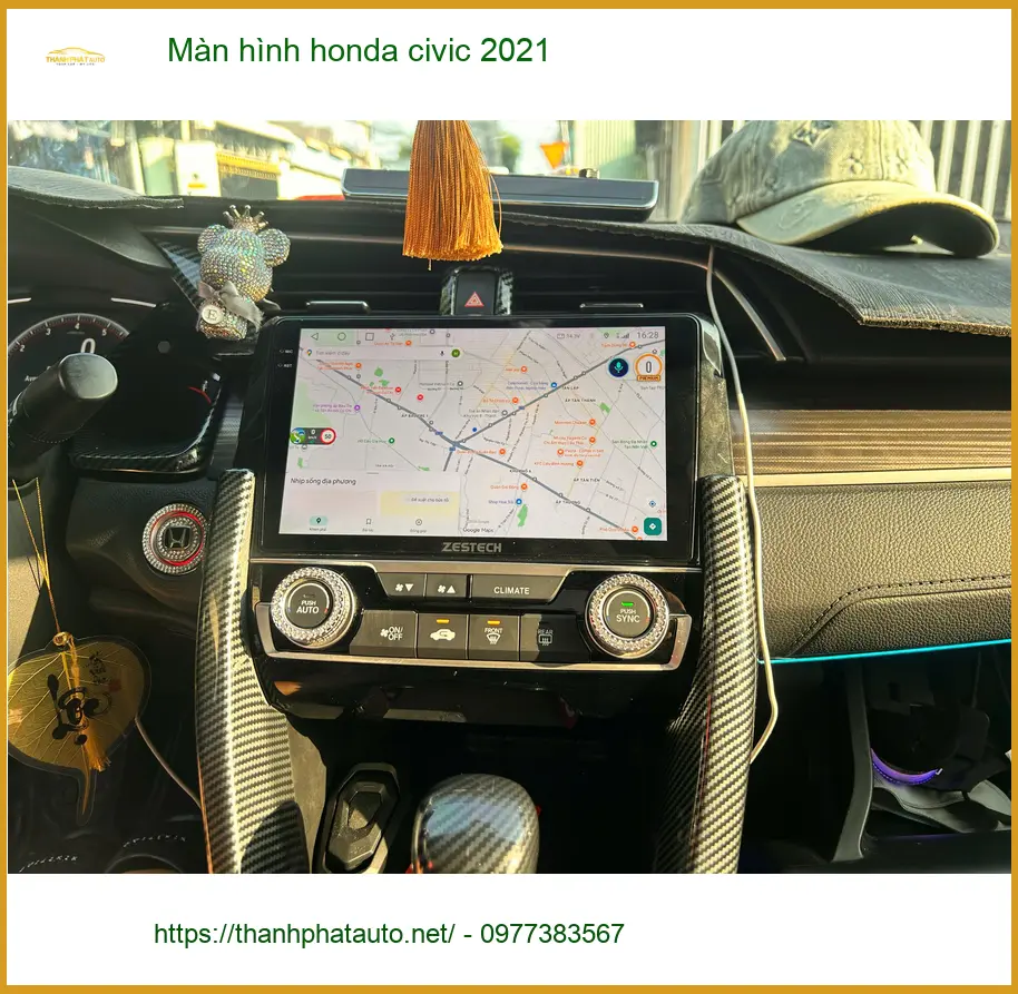 Chị Thảo lắp màn hình Honda Civic 2021 để trải nghiệm tính năng mới tại Quận 12 ảnh thực tế 2