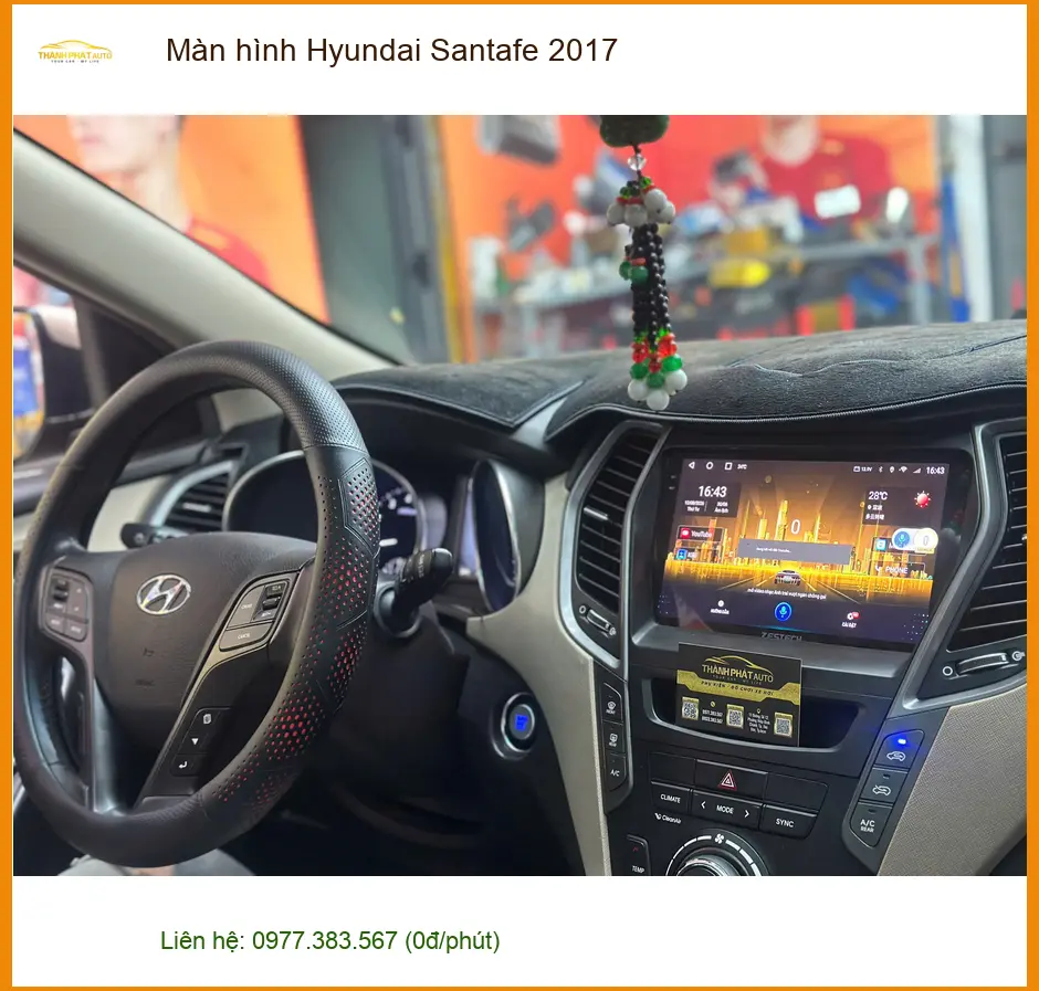 Anh Quang lắp màn hình Hyundai Santafe 2017 tại Quận 12 để trải nghiệm công nghệ mới ảnh thực tế 2