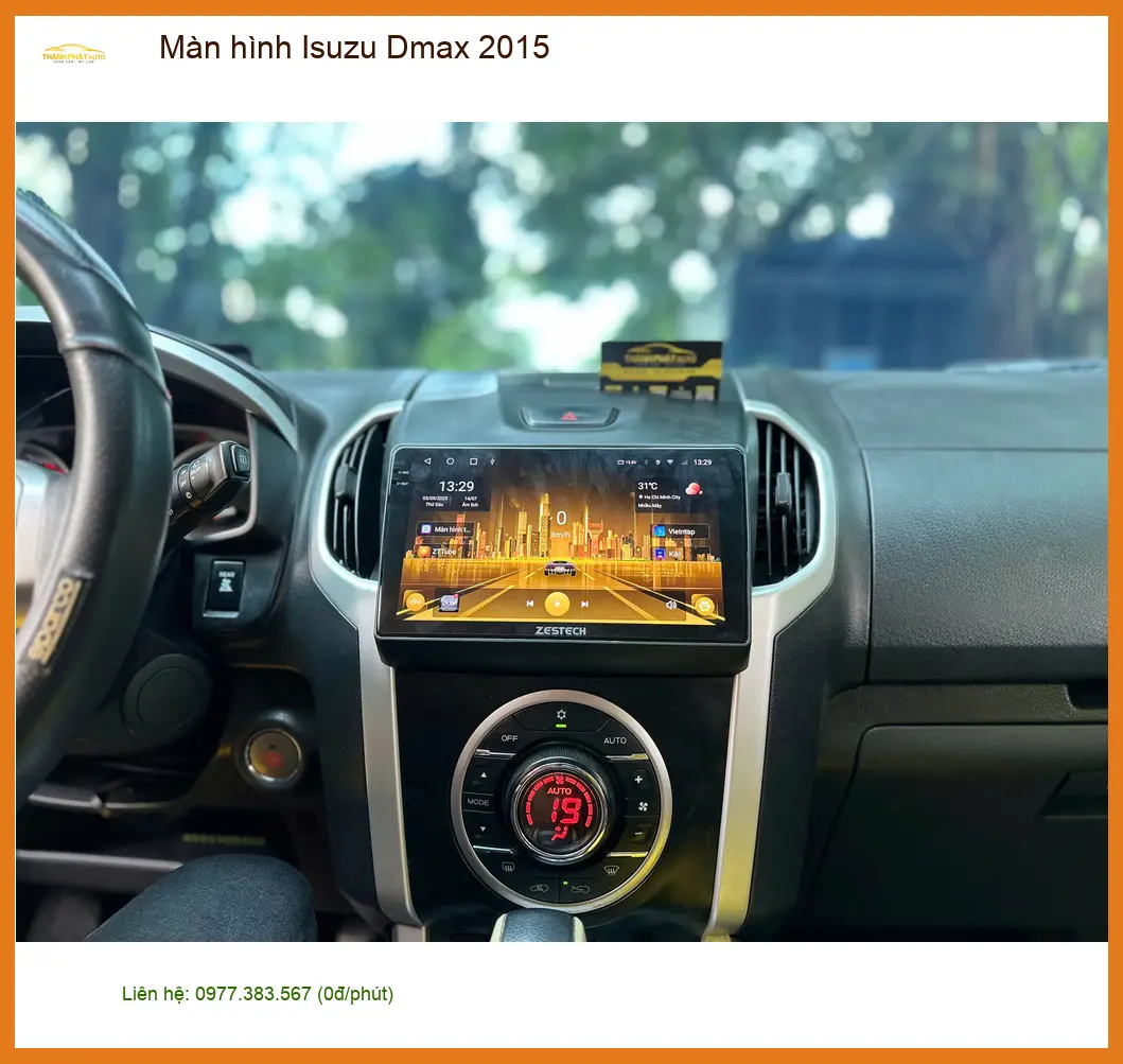 Chú Minh lắp màn hình Isuzu Dmax 2015 để có camera lùi và giải trí tại Thủ Đức
