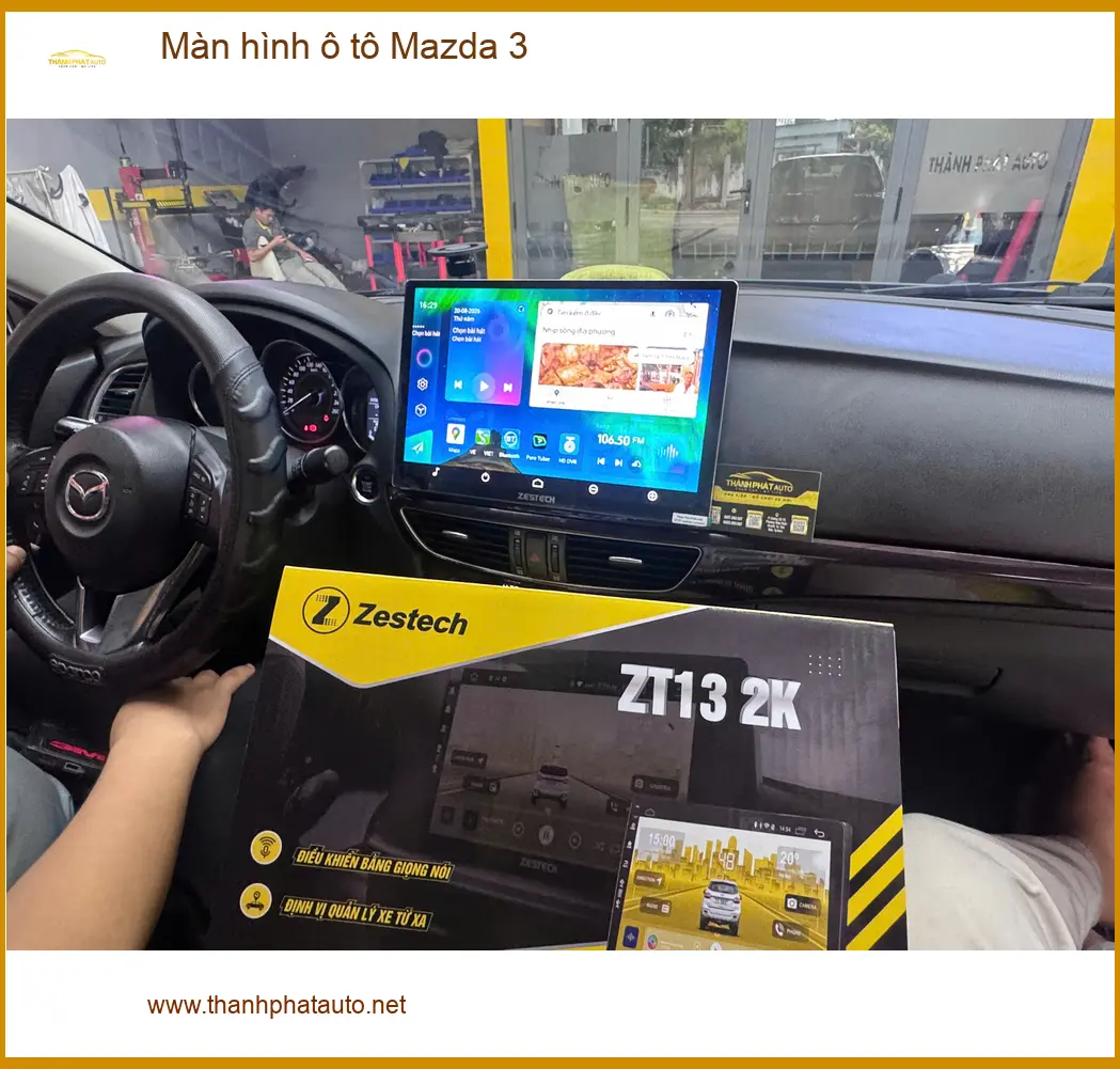 Anh Minh lắp màn hình ô tô Mazda 3 tại Quận 9 vì màn hình cũ đã hỏng ảnh thực tế 4