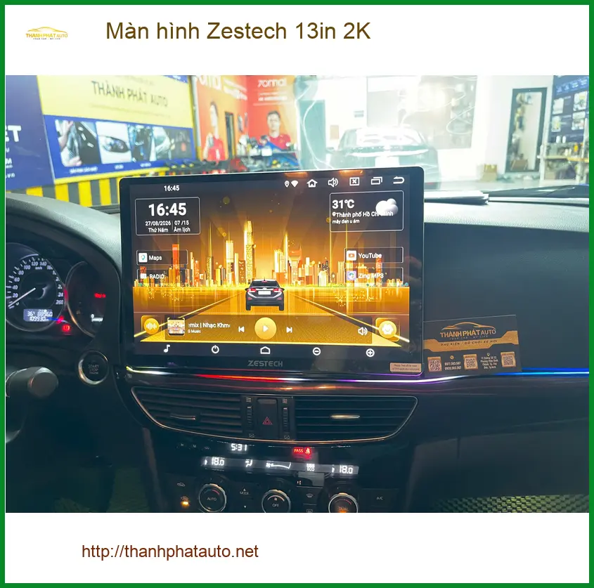 Anh Nam lắp màn hình Zestech 13in 2K cho VinFast Lux A2.0 ở Quận 12