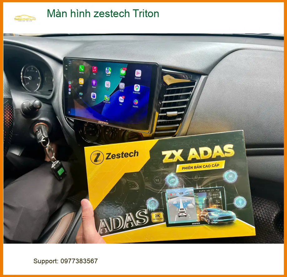 Anh Đạt lắp màn hình Zestech cho Mitsubishi Triton tại Quận Thủ Đức để có trải nghiệm giải trí tốt hơn ảnh thực tế 2