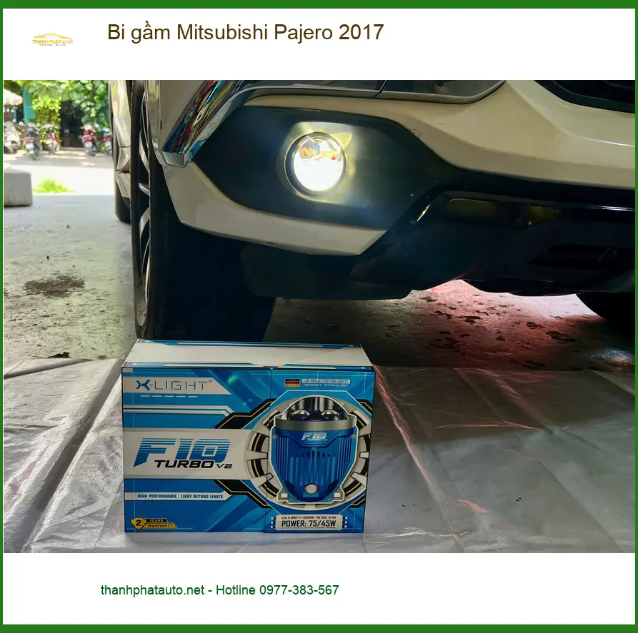 Anh Quang độ bi gầm Mitsubishi Pajero 2017 tại Quận Thủ Đức vì đèn zin yếu ảnh thực tế 3