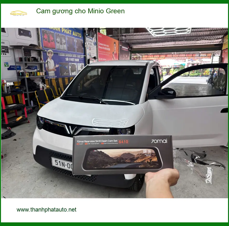 Anh Khải lắp Cam gương Minio Green tại Quận 12 để lái xe an toàn hơn