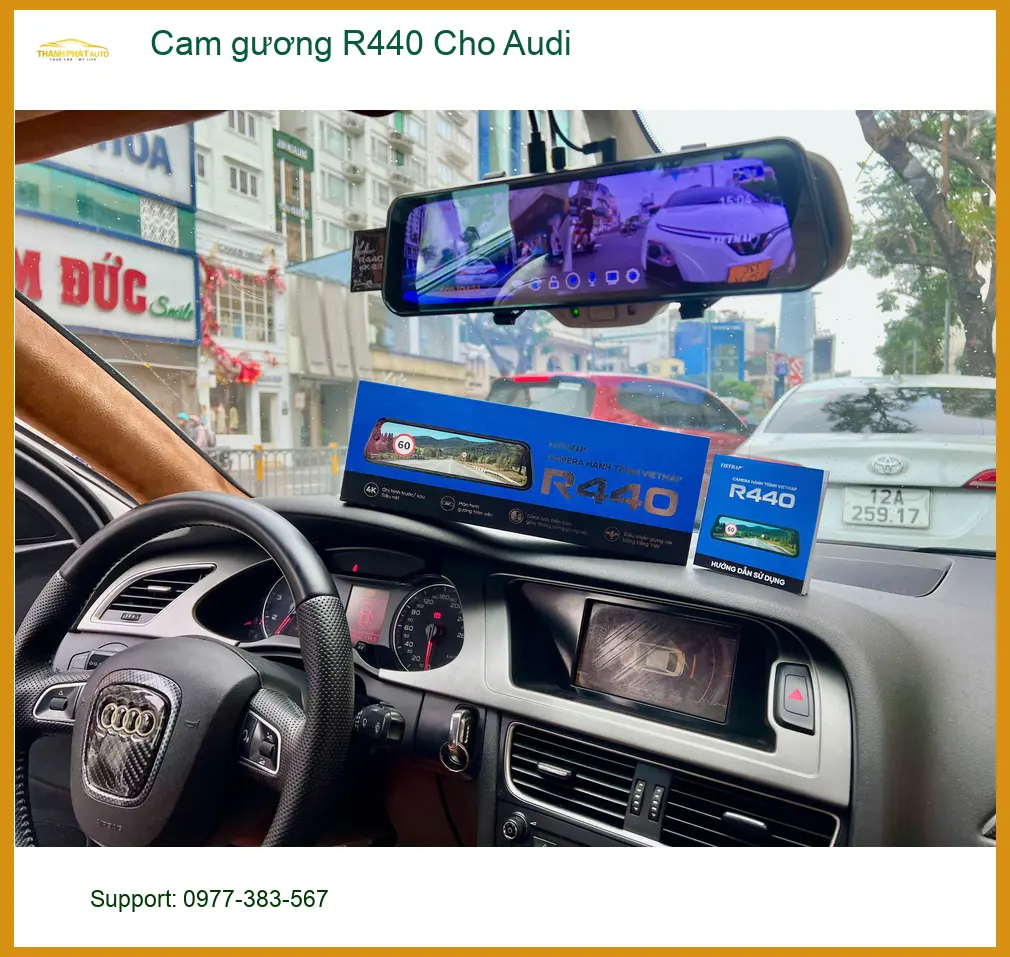 Bác Thiện lắp Cam gương R440 cho Audi Q5 tại Thủ Đức, yên tâm hơn khi đỗ xe