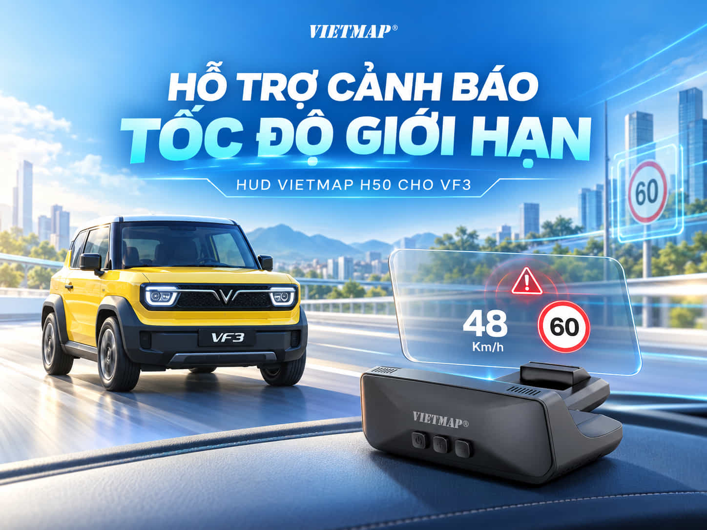 HUD Vietmap H50 Cho Xe VF3