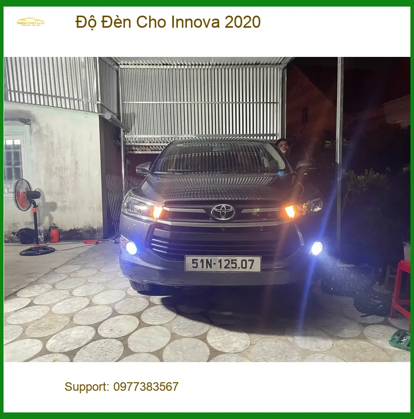 Anh Phước độ đèn Innova 2020 tại Quận 9 vì đèn zin yếu, khó quan sát đêm ảnh thực tế 2