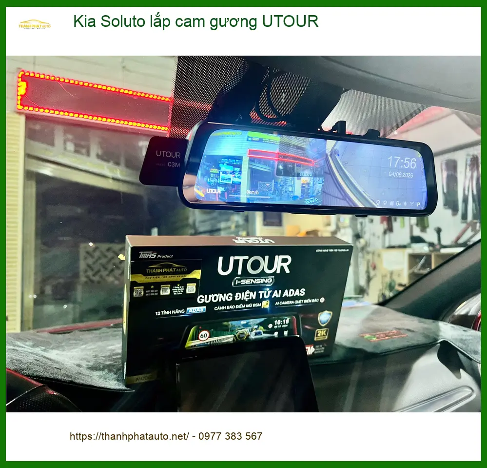 Anh Minh lắp cam gương UTOUR Kia Soluto chính hãng tại Thủ Đức ảnh thực tế 2