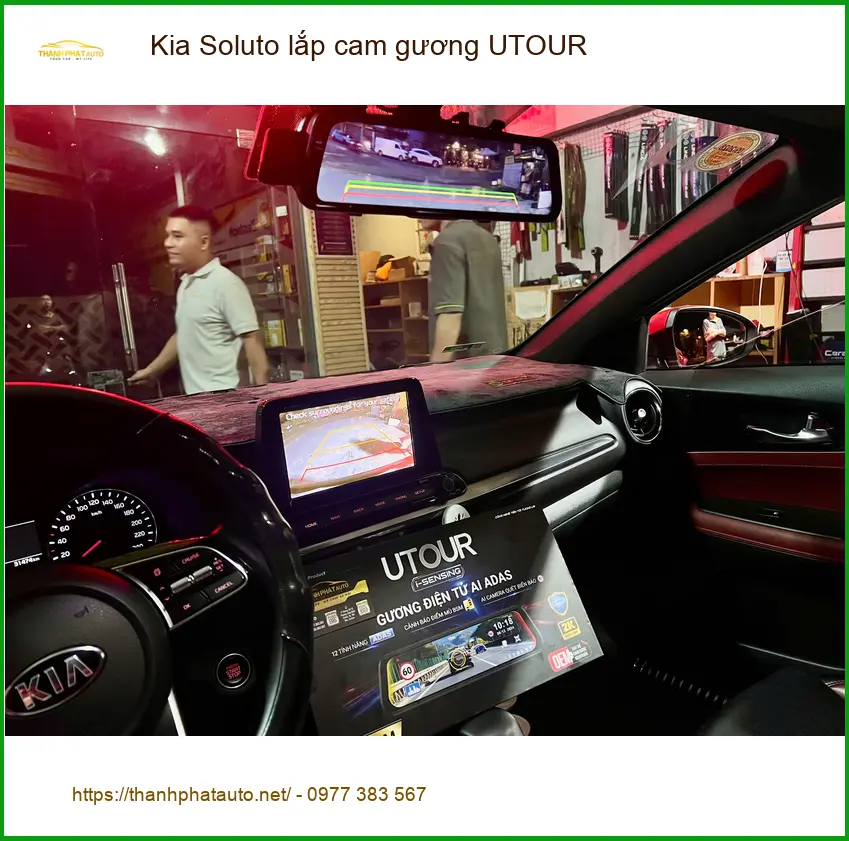 Anh Minh lắp cam gương UTOUR Kia Soluto chính hãng tại Thủ Đức ảnh thực tế 5