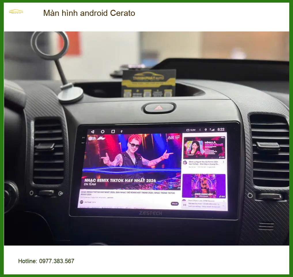 Anh Tấn lắp màn hình android cho Cerato tại Quận 12 vì màn zin thiếu tính năng giải trí
