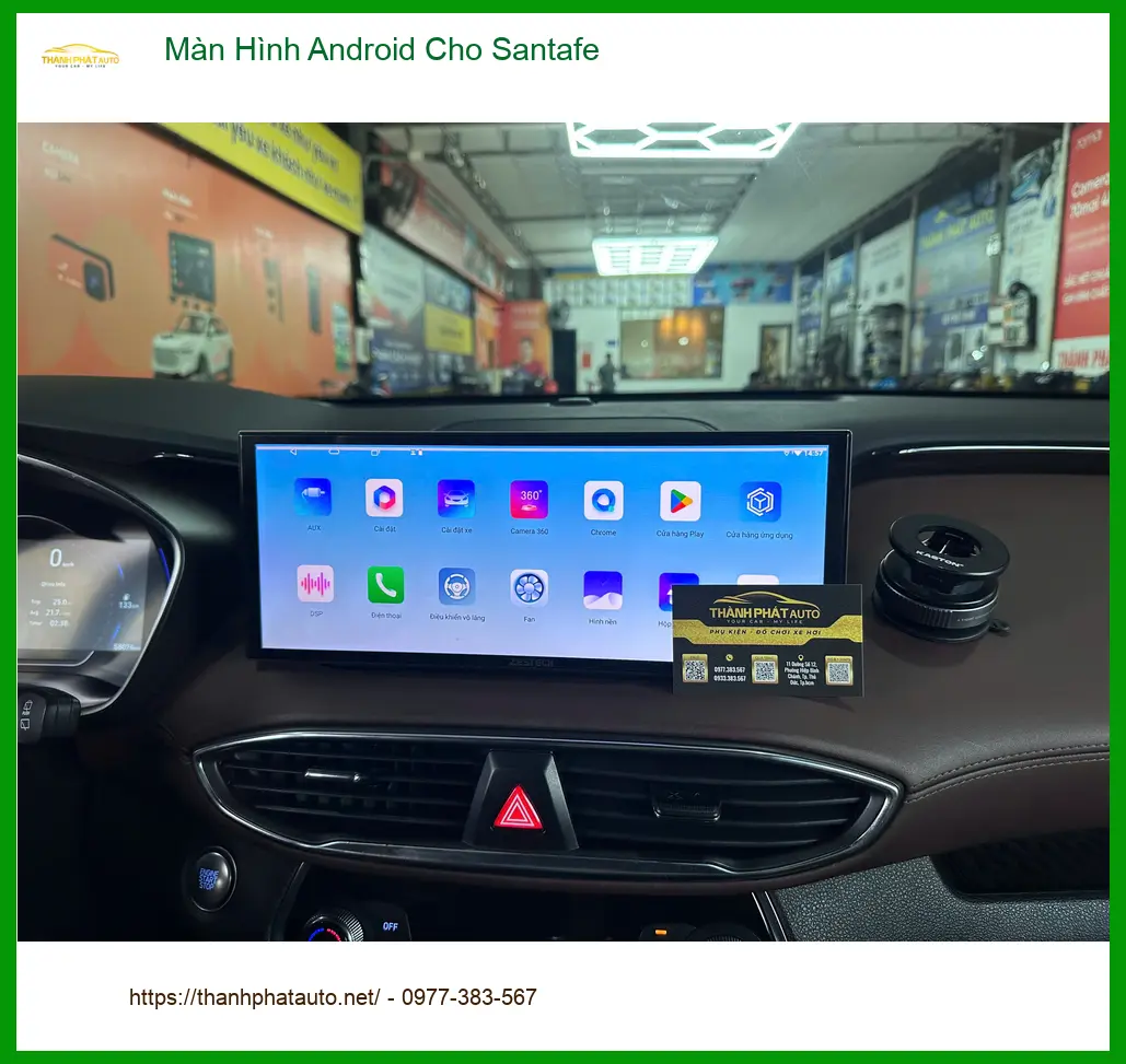 Chị Bích Lắp Màn Hình Android Cho Santafe Tại Quận 12 Để Con Tiện Xem Phim Khi Đi Học ảnh thực tế 3