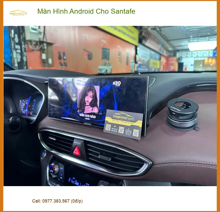Chị Bích Lắp Màn Hình Android Cho Santafe Tại Quận 12 Để Con Tiện Xem Phim Khi Đi Học ảnh thực tế 4